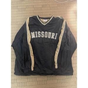 Russell Mizzou Mens 2XL Black/gold Lined Windbreaker Vintage